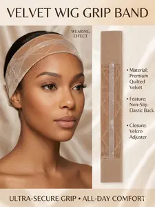 Velvet Wig Grip for Women, Non-Slip & Adjustable Zigzag Headband, Comfortable Wig Securing Accessory, Perfect for Daily Use