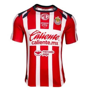 2026 Chivas de Guadalajara Home Kit – Red and White Soccer Jersey, LIGA MX Official Shirt, Breathable Quick Dry Sports Jersey, Mexican Football Apparel