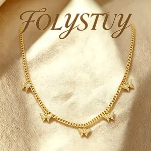 [5.2mm-19.6inches]【FOLYSTUY (Y137)】Cuban Butterfly Necklace Unisex Chain & Link Elegant Design