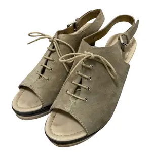 Pre-owned MONCLER Suede Small Leather Goods Slingback Lace up Sandals
