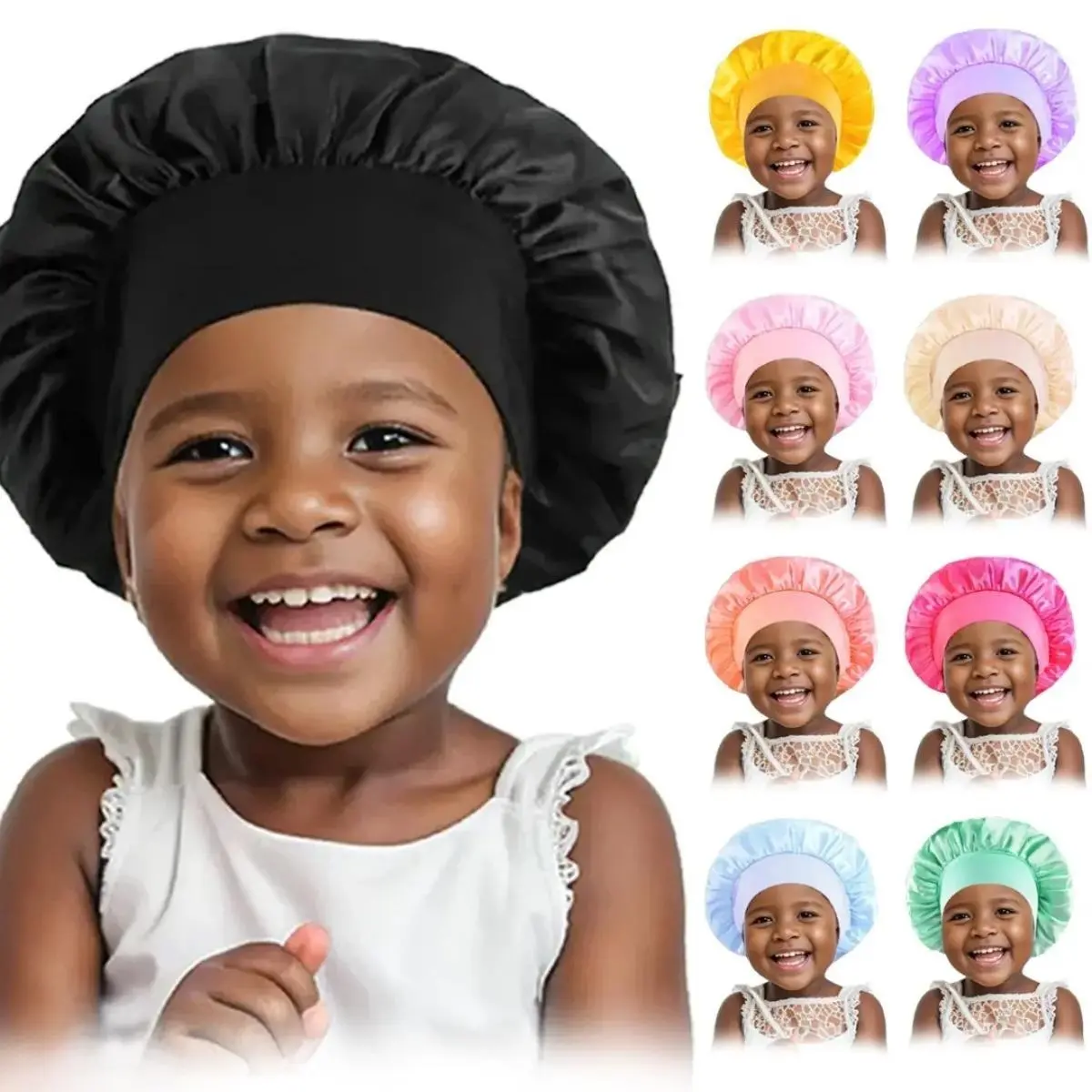 2026 Novelty Stretch Satin Sleep Cap - Candy-Colored Headband Bonnet Bag Accessory for Indoor-Outdoor Wear tiktokshopbacktoschool