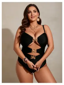Starfish Metal Swimwear Cover Up - Women's Pleated Triangle Bikini Bottoms - Sexy Beach Vacation Swimsuit Accessories - One Piece Starfish Top