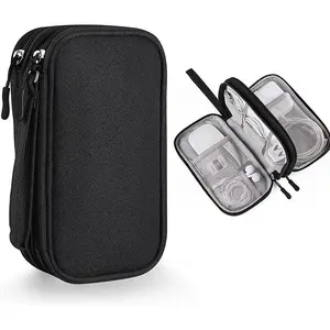 Travel Finishing Bag Cable Storage Bag Carry Case Portable Waterproof Double Layer Storage Bag Cable