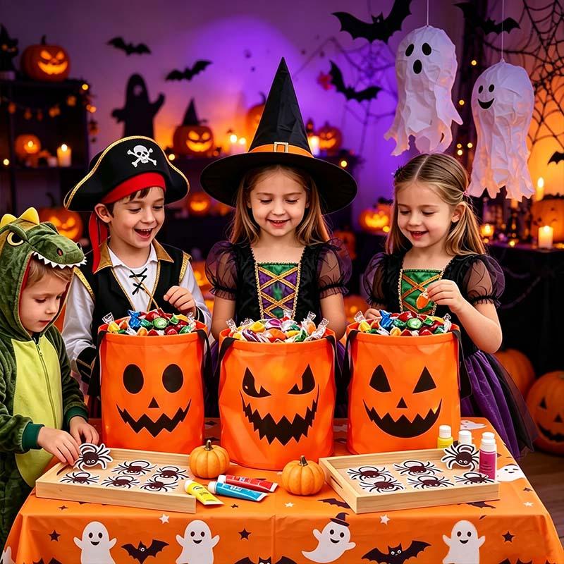 LED Halloween Pumpkin Light Candy Buckets & Non-Woven Goodie Bags (3/4 Pcs) - Reusable Trick-or-Treat Collectible Gift for Kids - Home Outdoor Decoration Sets LED Halloween Pumpkin Light Candy Buckets & Non-Woven Goodie Bags (3/4 Pcs) - Reusable Trick-or-Treat Collectible Gift for Kids - Home Outdoor Decoration Sets