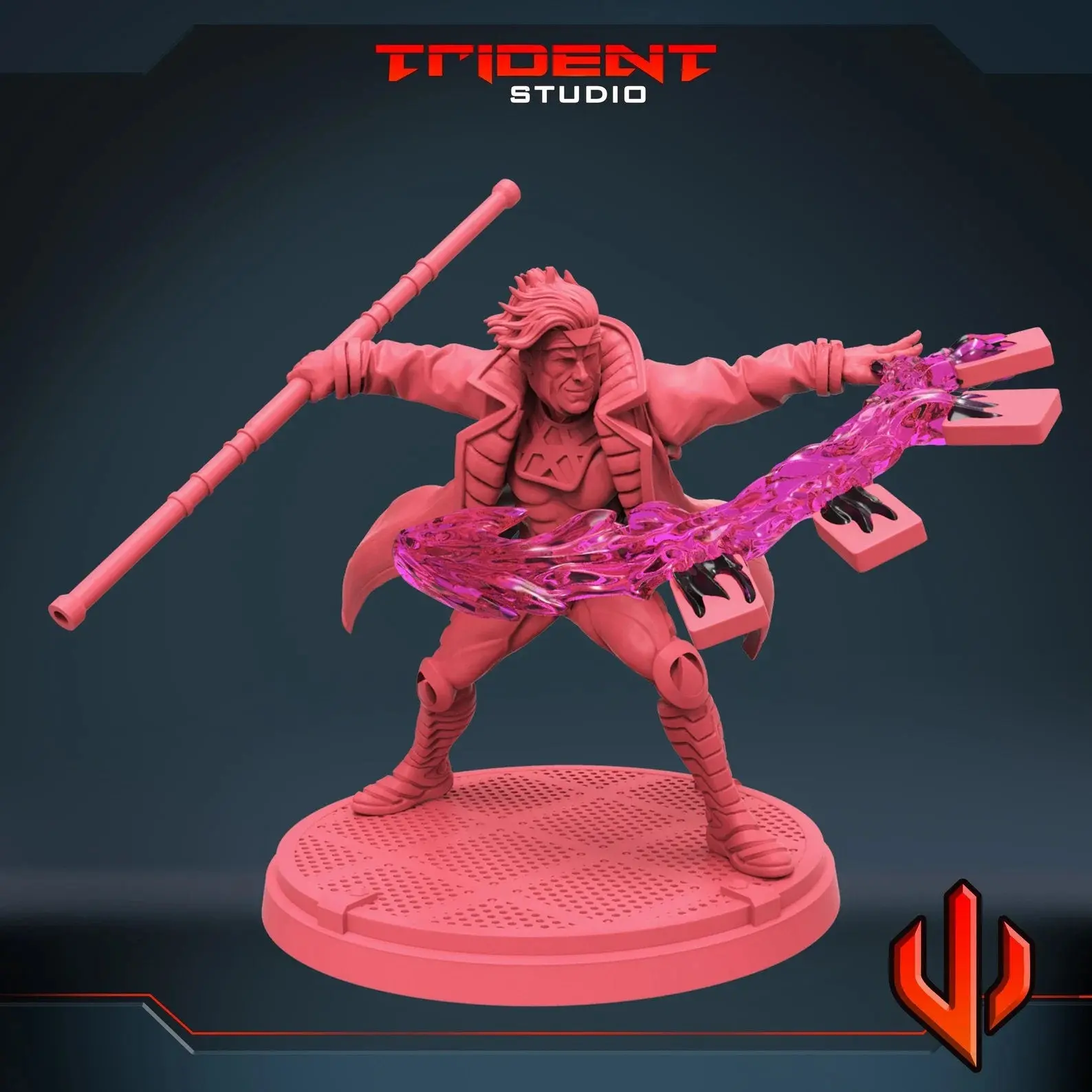 Gambit (B) 3D Printed Minifigure Figurine - Marvel: Crisis Protocol Proxy, Trident Studios Fan Collectible, Minifigures