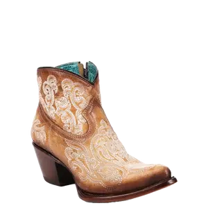 Corral Ladies Straw Blue Luminescent Embroidery Pointed Toe A4581