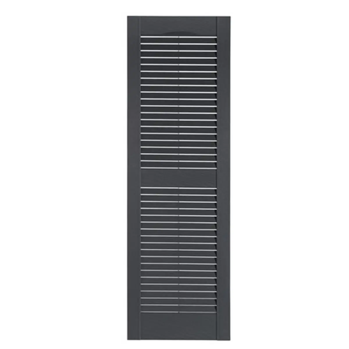 Perfect Shutters Premier Louver Exterior Home Decorative Shutter - 15x51 Dark Gray, Lightweight Polypropylene, 100% Color-Thru, Fade-Resistant, Exterior Fit, Center Mullion, 1-Piece Home Decor, Boosts Curb Appeal, Adds Value for Baby Room Use, One-Piece