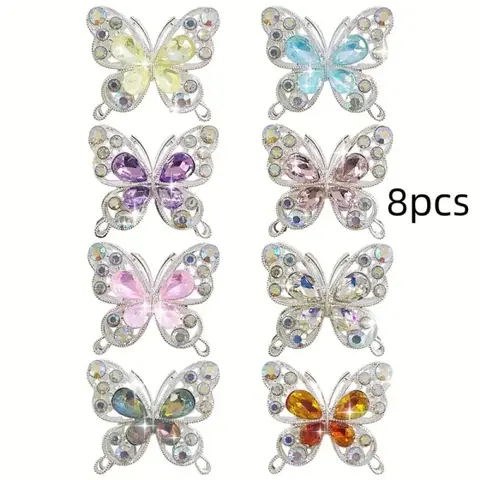8 Double-Sided Dazzling Decoration Beads, Craft Embellishments for DIY Jewelry, Office Stationery Bead Pen and Craft Projects