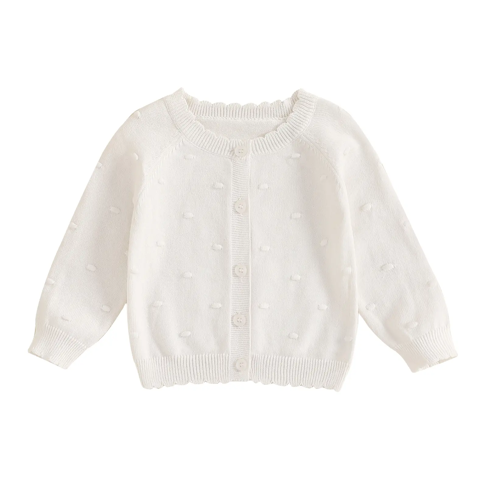 REDWOON Toddler Girl Cardigan Baby Sweater Solid Color Button Up Long Sleeve Knitwear Coat Cute Fall Winter Clothes