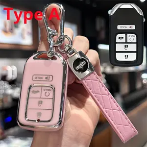 electric dipstick Key Fob Cover With Car Key Chain Lanyard For Honda For Civic For Accord For Pilot For CR-V For Insight EX, EX-L For Touringfor HR-V For CR-V