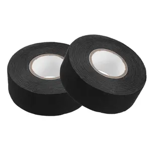 2 Pcs Muffler Tape, Self Adhesive Exhaust Wrap Universal for Automobile Electrical Harness Wrap Noise Protection Polyester Black