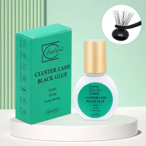 10ml Cluster Lash Black Glue 3s Fast Drying Strong Hold Long Lasting for 2 Weeks, Black Eyelash Clusters Glue for DlY Lash Extensions, Waterproof&No lrritation Eyelash Adhesive for Using at Home, Diy Lash Clusters
