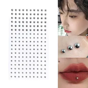 New Diamond Sticker Fake Nose Stud Self Adhesive Rhinestones Non Piercing Eye Ear Face Body Jewelry For Women