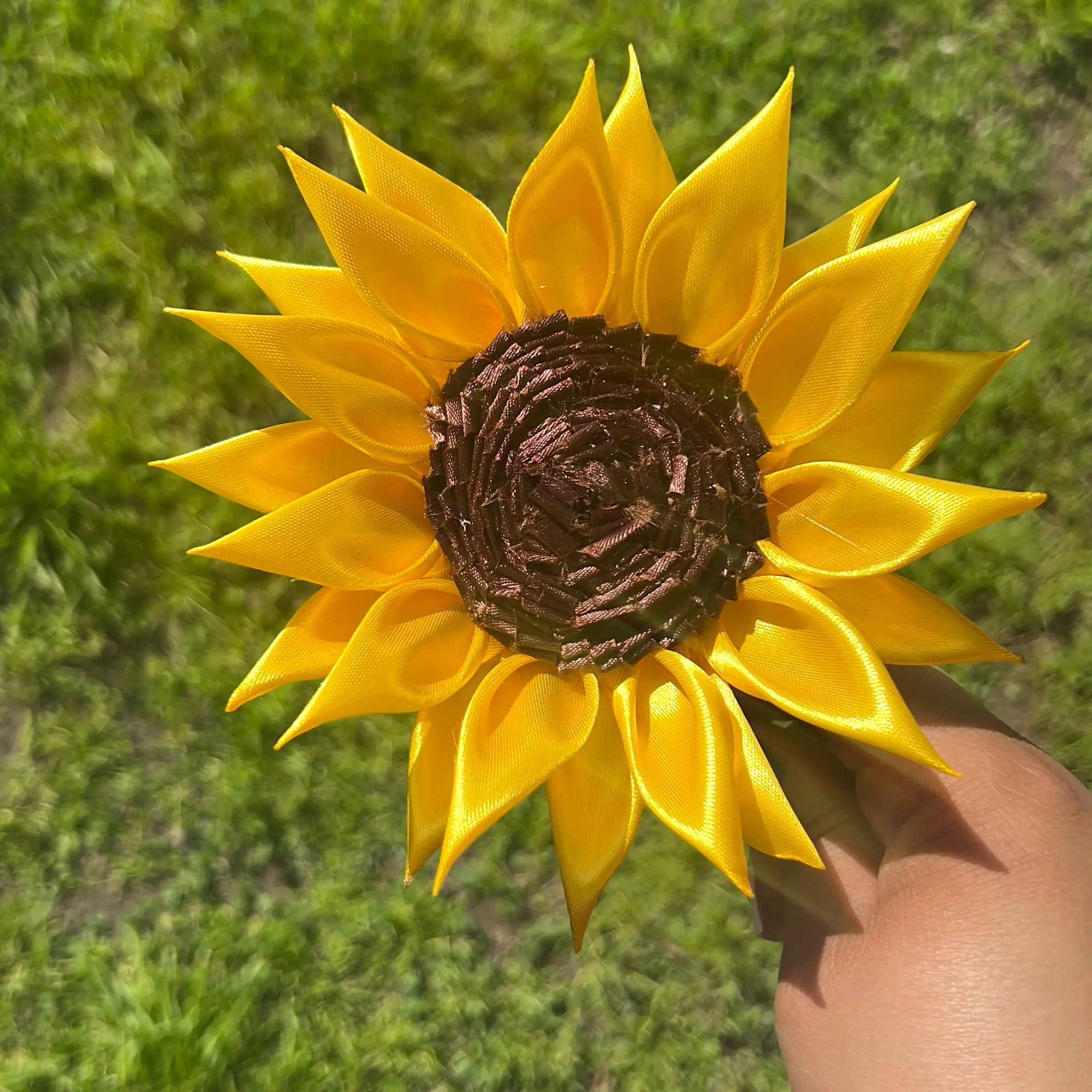 Single Sunflower rose bouquet Floral Decorative Satin