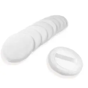 10-Pack 2.36-Inch White Cotton Powder Puffs with Ribbon – Soft Makeup Applicators for Loose Powder and Foundation Cosmetic