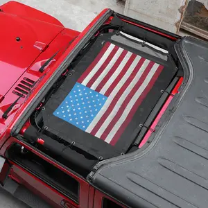 Front Door Mesh Sunshade Durable Top Cover Sun Protection For Jeep Wrangler JK 2007-2017