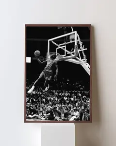 MJ23 Flu Game Legendary Dunk Iconic Black & White NBA Wallposter – Basketball GOAT Print