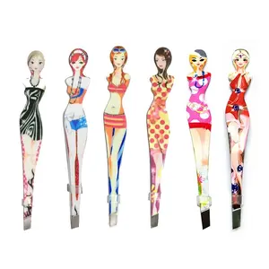 Pinkiou 6Pcs Girl Eyebrow Tweezers Portable Stainless Steel  Eyebrow Tweezers Eyebrows Hair Remover Tools Beauty Makeup Cosmetic
