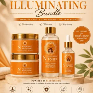 Niacinamide Toner Bundle  Regenerate Skin  & Comfort help by reduce inflammation unplug pores -  reduce hyperpigmentations Darks SPOTS   4 Pack Cream Serum Toner Firming Kit Glow Hues Kit Moisturizing Set