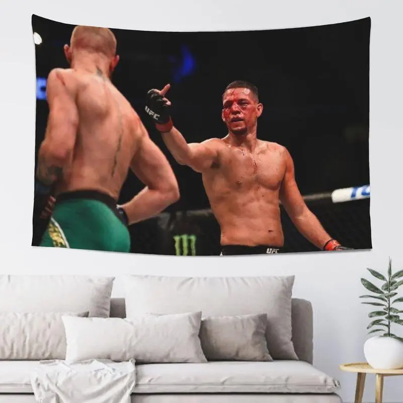 Nate Diaz Combat Heroes Tapestry 40x60in - Vibrant Wall Hanging Featuring Famous Martial Arts Icons, Great for Boxing, MMA, and Wrestling Enthusiasts Home Bedroom Decor Ufc