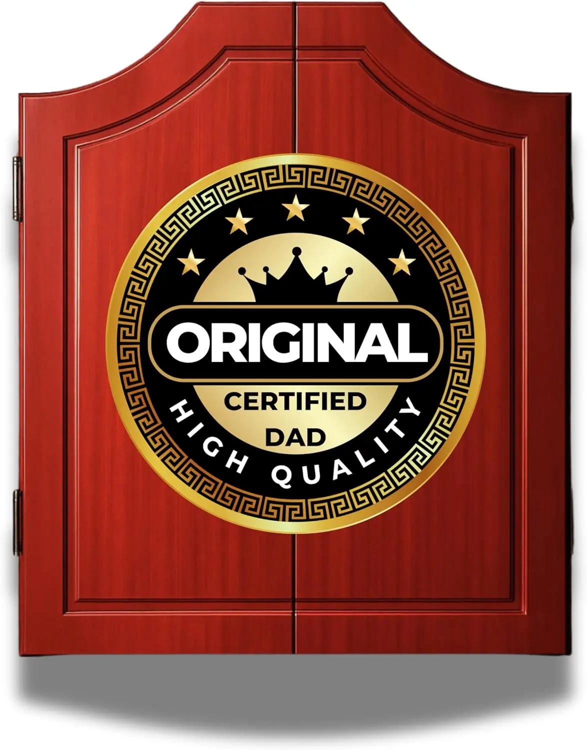 Dartboard Cabinet Set with 6 Steel Tip Darts, Paper Fibre Dartboard, Chalk & Eraser (21.5 x 21.5 x 4) - Mancave, Home bar, Games Room or Garage wall.