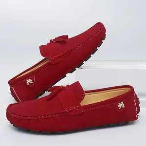 UYCEKK Slip-On Loafers for Men & Women, Lightweight All-Season Business Casual Shoes, Red Faux Cover Upper with Round Toe & Arch Support, Durable Rubber Sole & Cushioned Insole, Unisex Versatile Footwear for Weddings, Office, Daily Wear, Classic & Modern