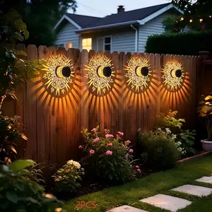 2-Pack Solar Peony Projector Wall Lights, Outdoor Colorful Warm Light Decor, Waterproof Detachable Garden Lanterns for Courtyard, Patio, Backyard