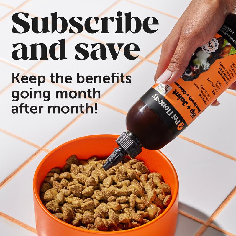 Pet Honesty Hip and Joint Liquid Supplement with Glucosamine, Chondroitin and Wild Alaskan Salmon Oil, Mobility Support for Dogs - Turkey 12oz