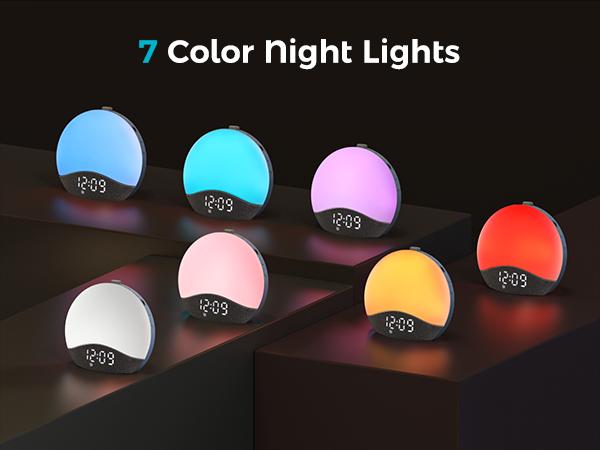 ecozy Sunrise Alarm Clock, Upgraded White Noise Machine for Sleep, Bluetooth Speaker, Dimmable Night Light for Heavy Sleeper, Adults, Kids