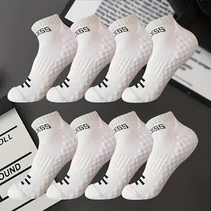 8 Pairs Unisex All-Season Breathable Moisture-Wicking Athletic Socks with Non-Slip Sole, Soft Polyester Blend for Sports, Outdoor & Daily Wear - Assorted Black/White Colors, Machine Washable, US Sizes 6-10 (EU 33-46) - Perfect Gift for Men & Women,