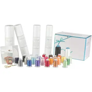 Embroidery Machine Starter Kit - Everything Needed to Do Machine Embroidery Thread, Stabilizer, Bobbin  Etc Plus Bonus Embroidery Designs and Instructional CD