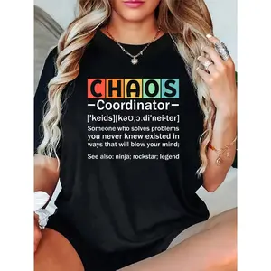 100% Cotton Unisex “Chaos Coordinator” Funny Definition T-Shirt for Kindergarten Teachers — Choose Love Not Fear T-Shirt — Short Sleeve, Unisex Tee