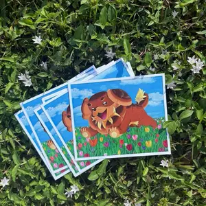 Dachsbun in a Field of Tulips (6x5 Prints on Cardstock) Pokemon Painting