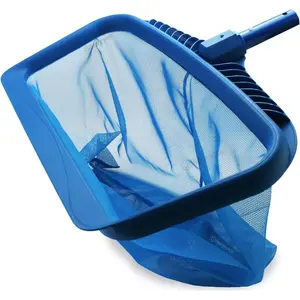 Pool Skimmer Net, Heavy Duty Leaf Rake Cleaning Tool, Fine Mesh Net Bag Catcher Blue