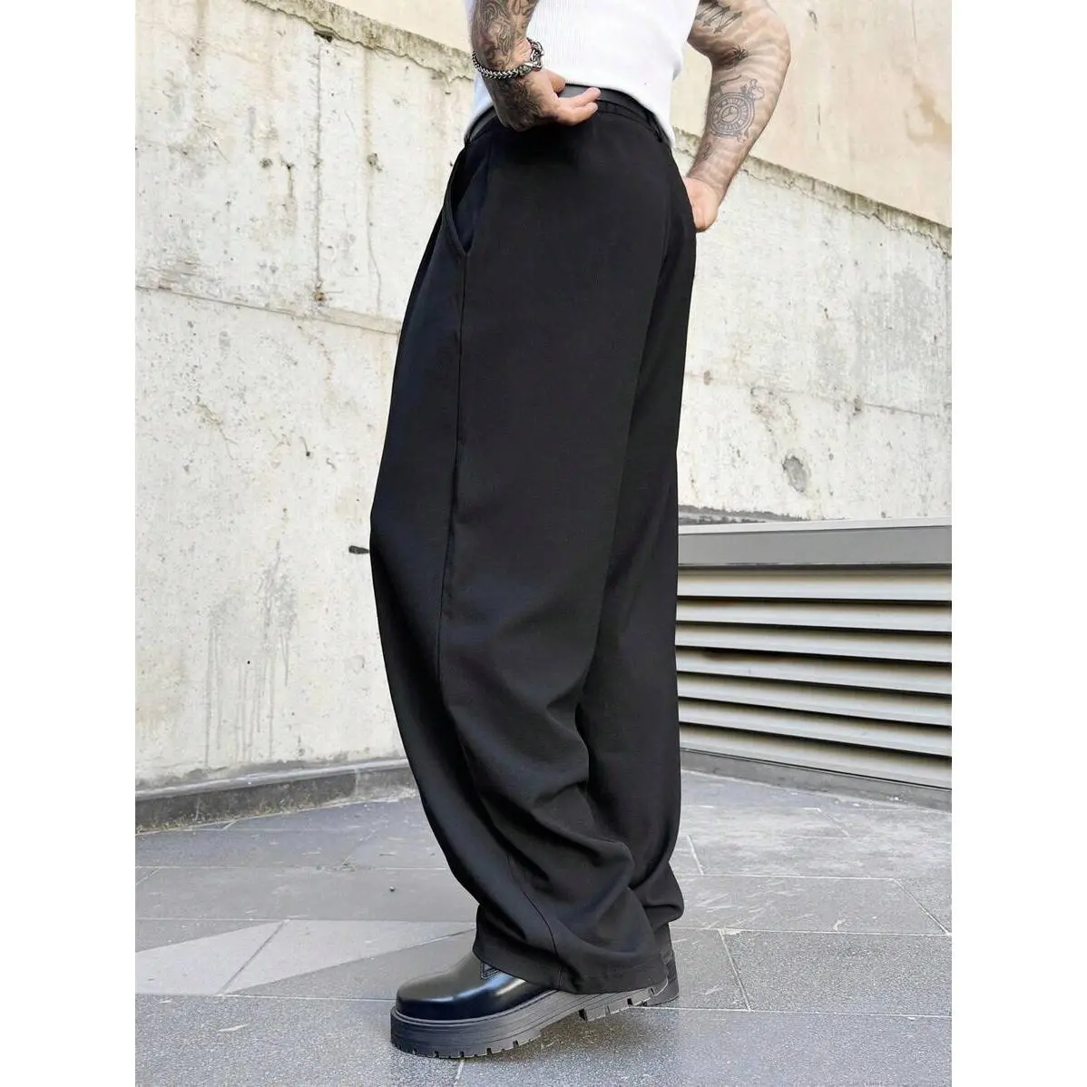Manfinity Homme Men's Designer Dress Pants, Fashion Casual Formal Black Suit Pants, Elegant Draping Effect - TikTok Shop Manfinity Homme Men's Designer Dress Pants, Fashion Casual Formal Black Suit Pants, Elegant Draping Effect - TikTok Shop