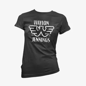 Waylon Jennings Est. 1937 Flying W Symbol Womens Tee Shirt