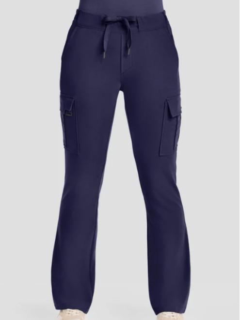 Healing Hands Quest Blair Women's 6-Pocket STRETCH Flare Leg Drawstring Cargo Scrub Pants