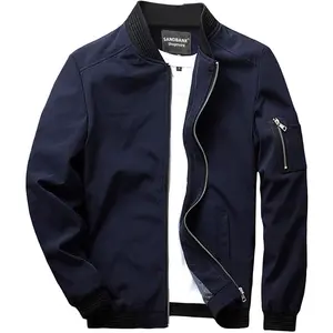 Men's Slim Fit Lightweight Softshell Flight Bomber Jacket Coat