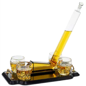 Limited Edition Hockey Decanter Set with Wood Holder and 4 Helmet Whiskey Glasses