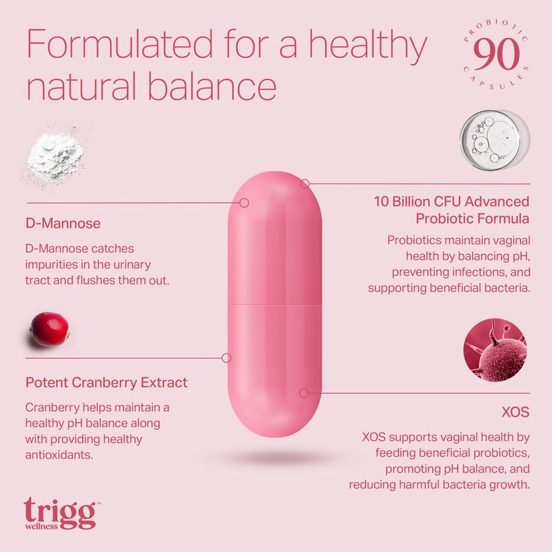 Vaginal Probiotic for Women – pH Balance, UTI, Odor & Flora Support (90 ct)