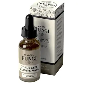 Mindful Fungi Lion’s Mane + Cordyceps Organic and Natural Liquid Mushroom Extract, 1 oz, Nootropic Brain Booster, Stamina, Immune Boost, Gut Health