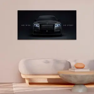 No Risk No Story Rolls Royce Poster, Motivational Wall Art Quotes For Office, Risk And Success Motivational Rolls Royce Luxury Poster