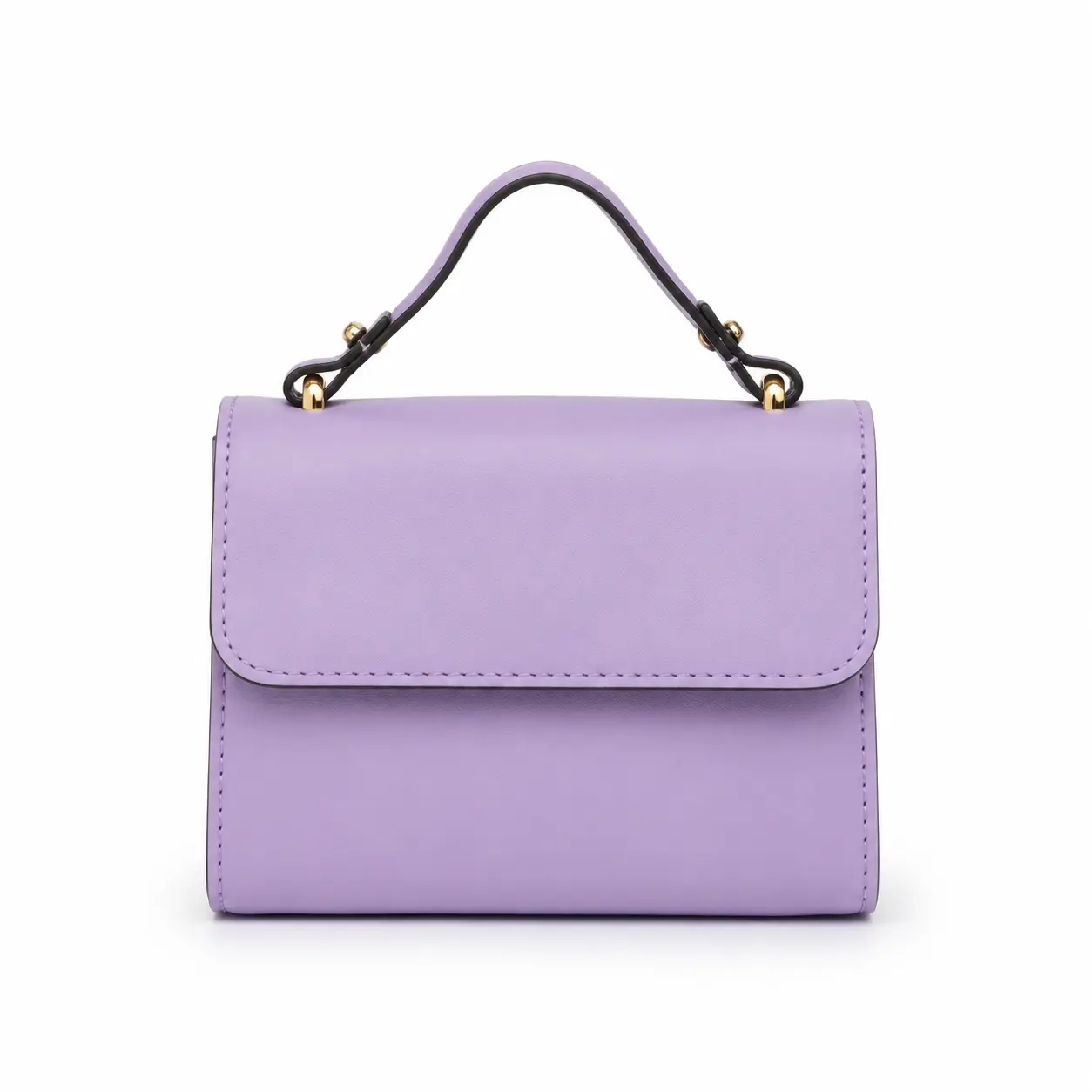 Women’s Lavender Structured Top Handle Satchel, Minimalist Flap Handbag with Gold-Tone Hardware for Work, Brunch, Dates and Special Occasions erin bag ita casual everyday hobo horse clementine classic handheld picnic basket small square bow tote