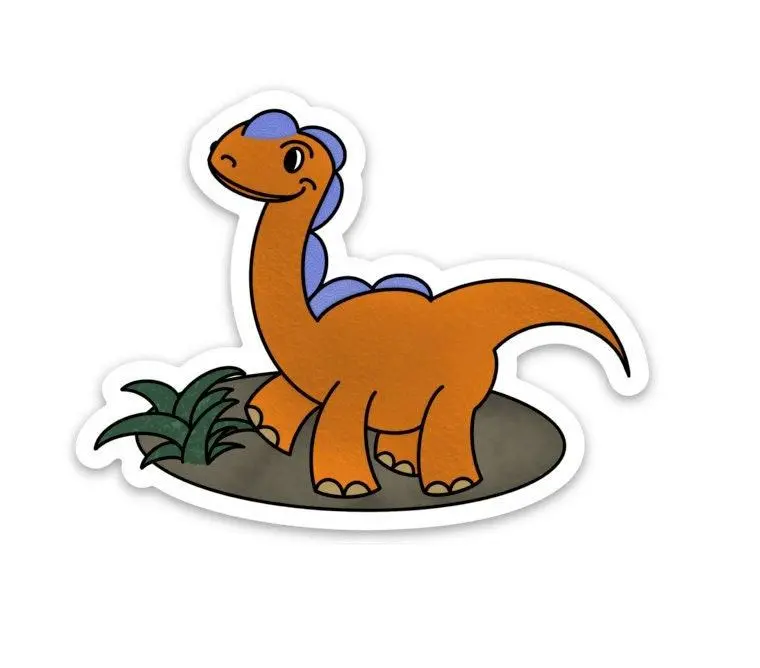 Orange Dinosaur Sticker