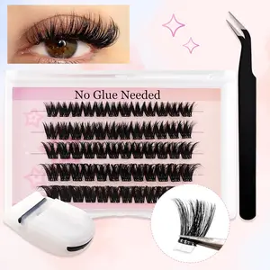 Individual False Eyelashes with Tweezers, 1 Box Natural Look Eyelash Extensions, Self Grafting Eyelash Clusters, Makeup, Glueless Lashes Clusters, High Quality Eyelashes, Fake Lashes, False Eyelashes Set
