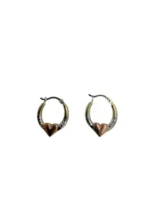Aretes de 3 tonos oro 14k