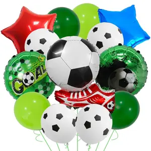 World Cup Soccer-Themed Aluminum Foil Balloon Set with Soccer Stars—Perfect for school sports days, soccer-themed parties, and children’s birthday parties. Ideal for decorating photo backdrops and creating a festive atmosphere.