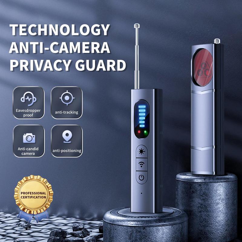 Hidden Camera detector GPS Tracker Device for Hotel, Airbnb, Travel, Car, Bathroom, Office, Wireless Signal Infrared Scanner, Anti-Positioning Monitoring, Hotel Anti-Spy Detector Security Detection Automatic Alerts Remote One Black Portable Protection