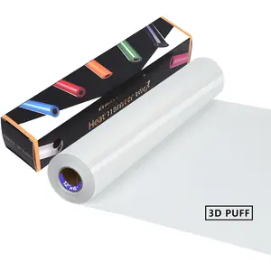 RENLITONG White 3D Puff HTV Matte Heat Transfer Vinyl 12Inch by 6ft Roll Iron on for Heat Press T Shirt for All  Machine Heat Vinyl Design