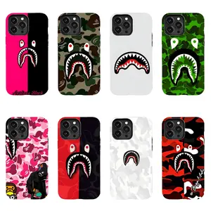 Camouflage Shark Head Phone Case - Cover for iPhone 17 Pro Max, 16 Air, 15, 14, 13, 12, 11. Shock-absorbing, drop-resistant protective case; lightweight with a trendy, modern design.